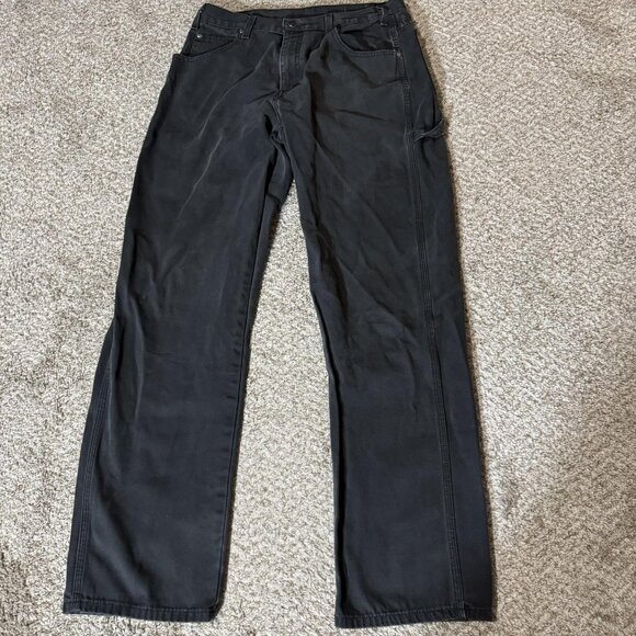 Dickies Carpenter Jeans Mens 34x34 Black Relaxed Workwear Hammer Loop 1939RBK - Picture 1 of 12